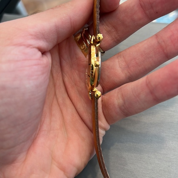 Anne Klein Watch Brown Leather Strap Gold - Picture 4 of 5